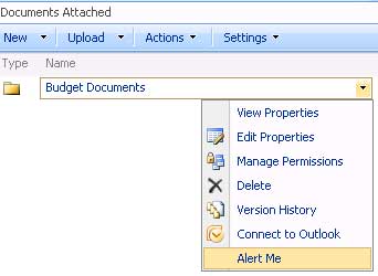 SharePoint - Alert Me on a Folder